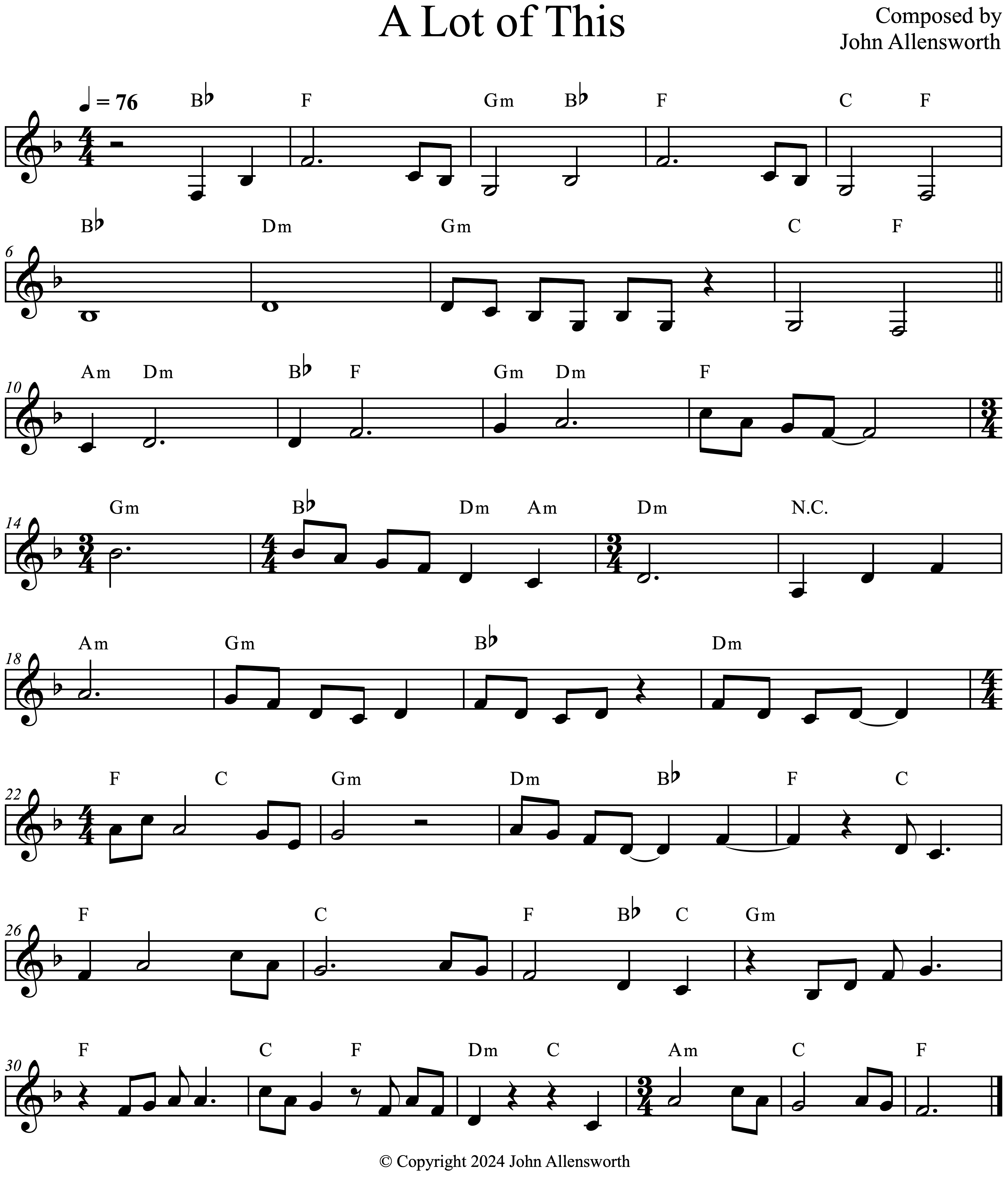 Lot of This, composed by John Allensworth, copyright 2024